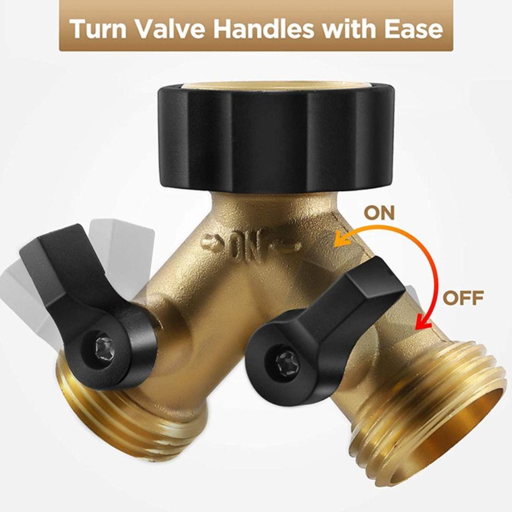 Heavy Duty Garden Hose Splitter Brass Quick Connector Single Turn Water Pipe Adapter Irrigation