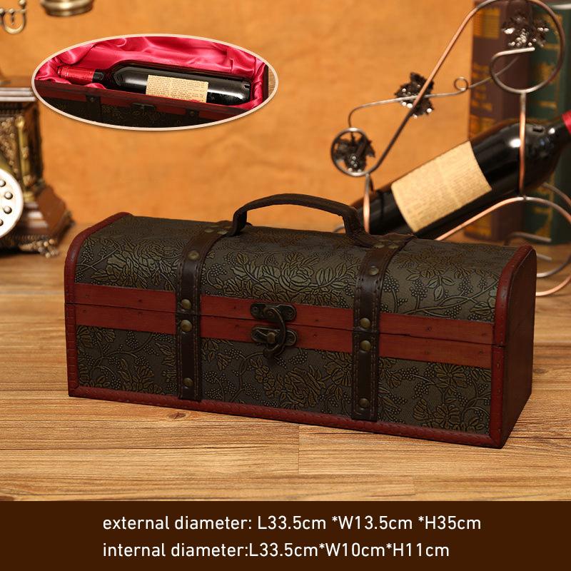 Vintage Archaistic Single/ Double Red Wine Box Portable Wood Wine Box Retro Gift Wine Storage Box Case Bottle Packag With Handle
