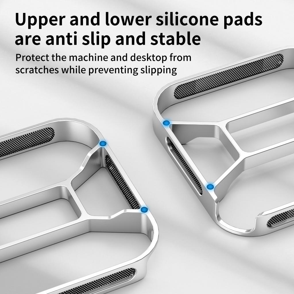 Desktop Stand Computer Riser Dustproof Base Heat Dissipation Bracket Aluminum Alloy Cooling Holder Dock for Mac mini M4/M4 Pro
