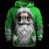Mens Santa Claus Hoodie Sweatshirt Long Sleeve - Breathable for Spring & Autumn Sports - Durable, Comfortable Christmas Top