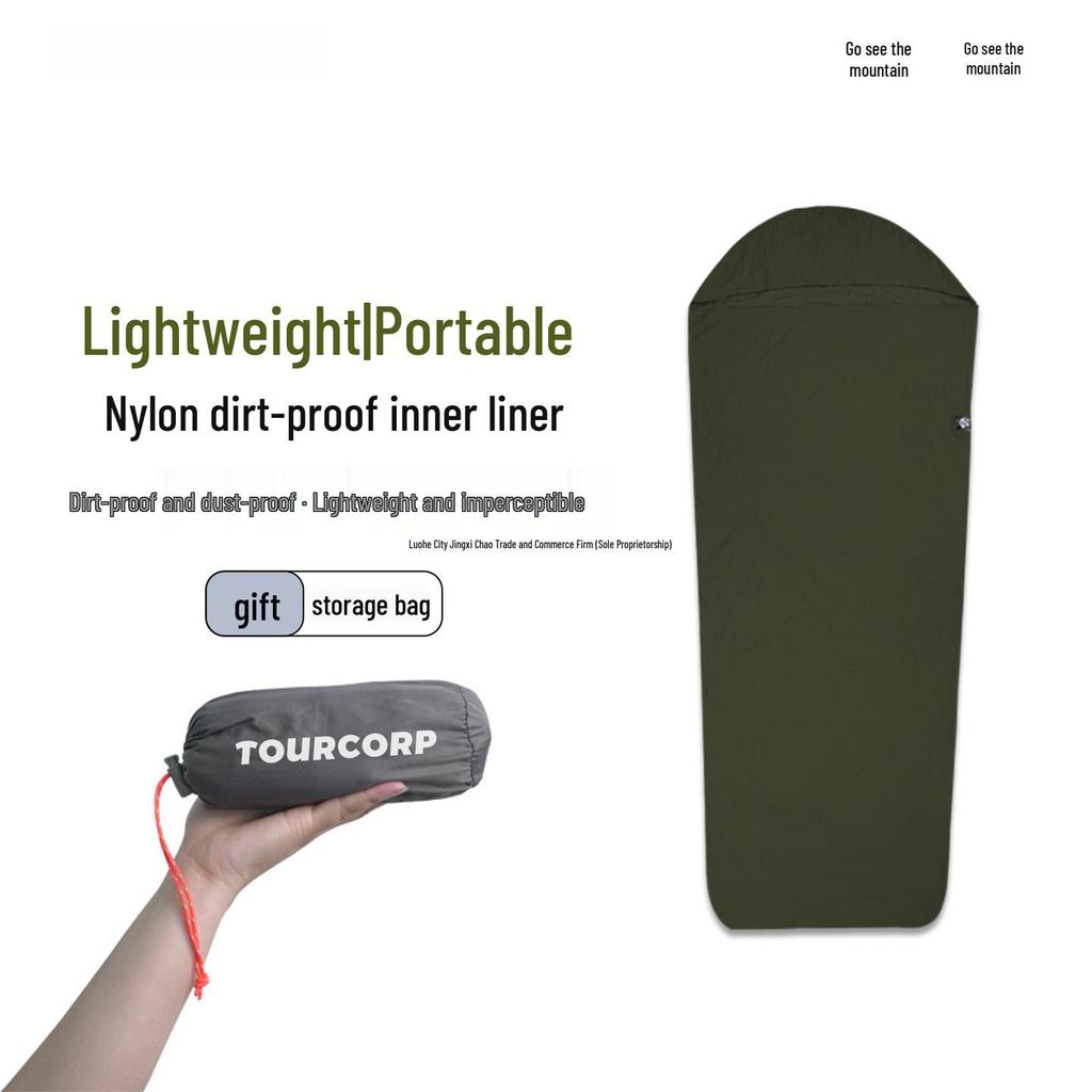 Легкий летний вкладыш в спальный мешок для улицы - Портативный, Тонкий, Пятноустойчивый, Белый, Без пуха.