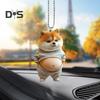 Fat Puppy Keychain 2D Flat Acrylic Cartoon Dog Ornament Car Mirror Backpacks Hanging Pendant for Home Decor