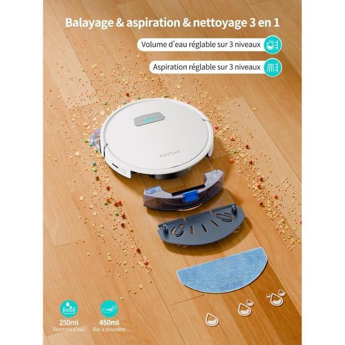 HONITURE Робот-пылесос для мытья полов для шерсти домашних животных, G20 Робот-пылесос 3 в 1, 4000 Па, Alexa/Wi-Fi/Приложение, Идеально для ковров и твердых полов, Ультра