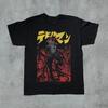 DEVILMAN Аниме Ретро Узор Мужская и Женская Летняя Чисто Хлопковая Удобная Повседневная Футболка Свободная С Круглым Вырезом Модный Топ