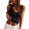 Женские летние вязаные майки Дамские майки без рукавов с квадратным вырезом Футболки Топ