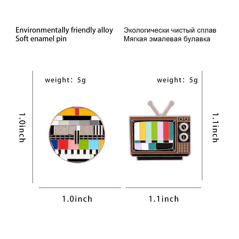 Television Repairs Sign Enamel Pin Meme Old TV Test Brooches Jewelry Clothes Collar Badge Lapel Pins for Friends Drop Shipping