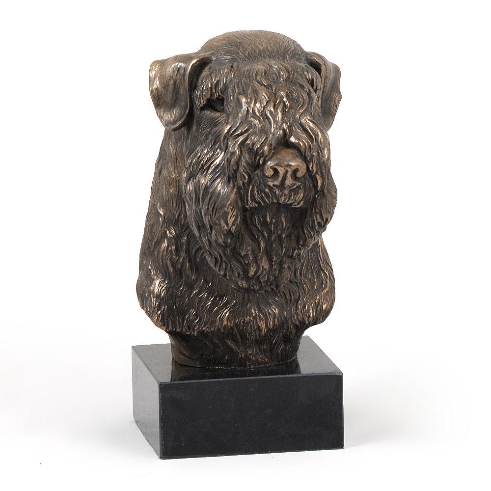 Irish Soft Coated Wheaten Terrier, Terier Pszeniczny - Statuetka Psa, Popiersie Na Kamiennej Podstawie, Rzeźba, Trofeum Na Wystawę Psów Marki Art-Dog