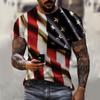 Summer 3d Print USA Flag Men's T Shirt Oversized Tees Tops Casual Short-sleeved American Streetwear Fashion Men Clothing