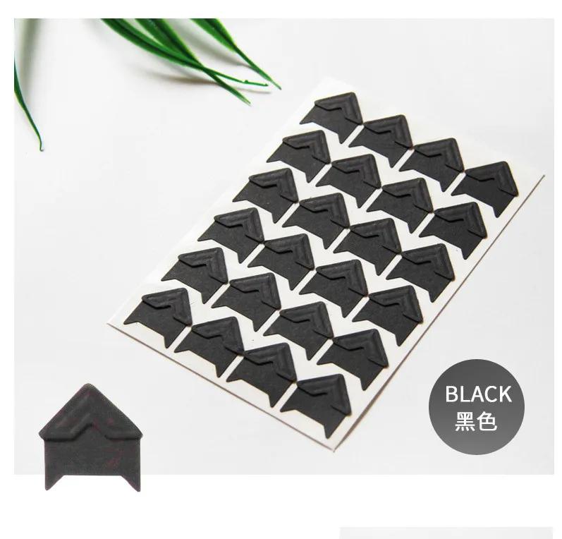 24Pcs/1 Sheet Photo Corner Stickers Make and Paste DIY Photo Album Accessories Paper Kraft Paper Corner Stickers