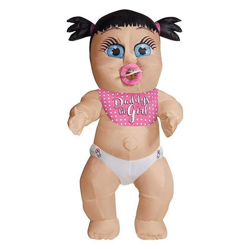 Inflatable Adult Baby Costume Couples Party Gender Reveal Halloween Cosplay Pink Blue