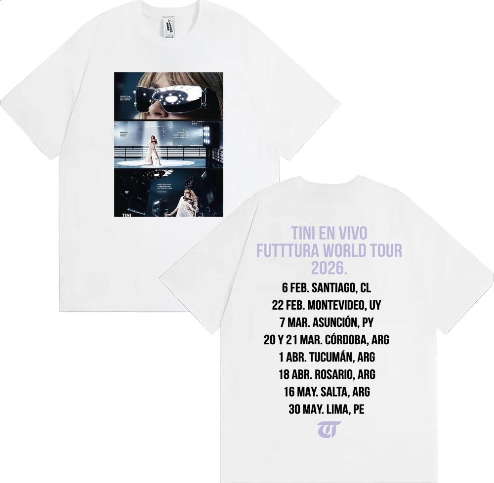 Tini Stoessel Futtura World Tour 2026 Graphic T Shirts Men Women Fashion Hip Hop Aesthetic T-shirts Summer O-Neck Cotton T Shirt