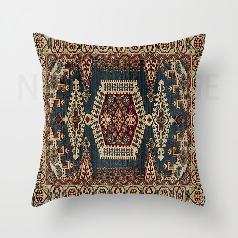 Red Moroccan Ethnic Short Plush Pillowcase Living Room Bedroom Sofa Cushion Cover Home Decor 40x40 45x45 50x50 60x60