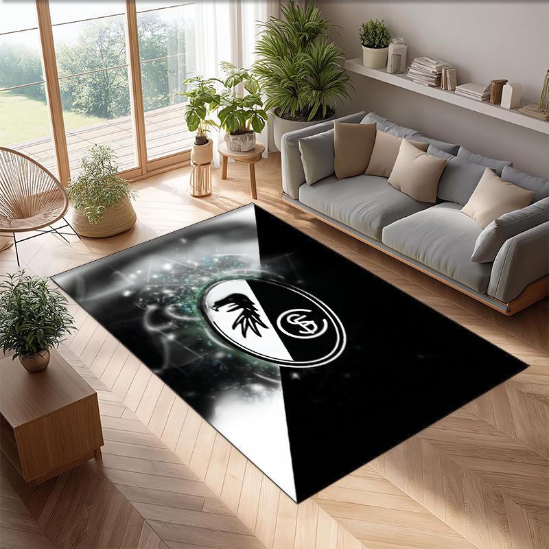 SC Freiburg FC Soccer Football Pattern Soft Area Rug Non Slip Indoor Floor Carpet Sports Decor Mat for Bedroom