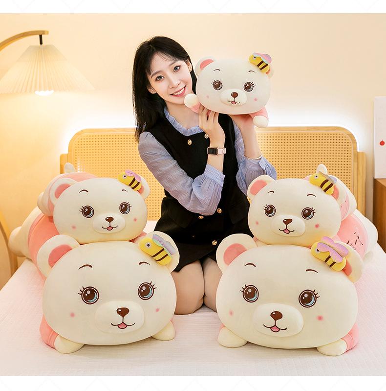 Очаровательная Мягкая Пчела Медведь Обнимающая Подушка Плюшевая Игрушка, Отличный Подарок на День Рождения Девушки