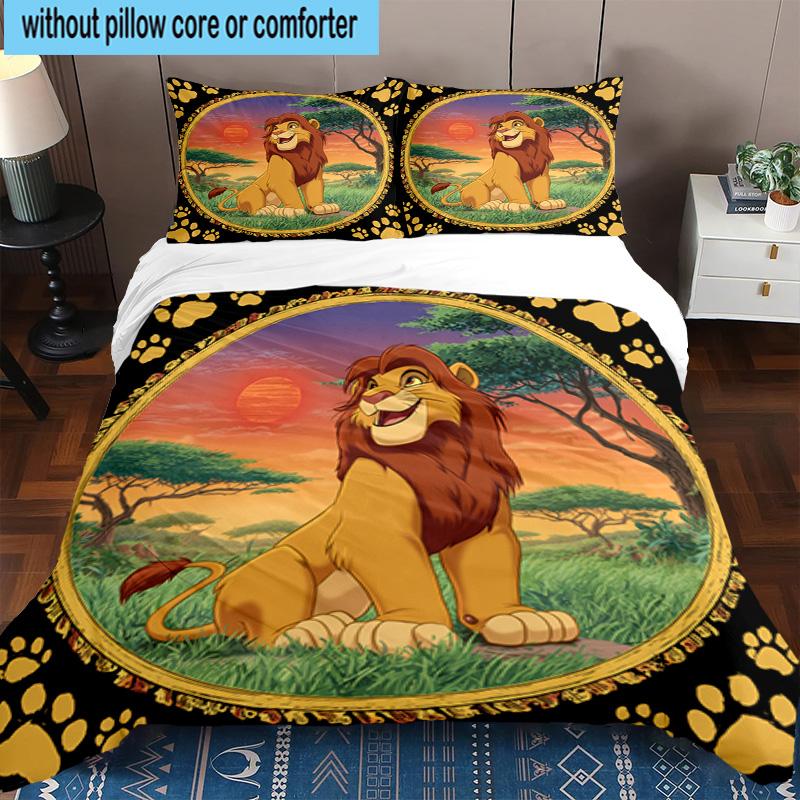 3PCS Lion king 3pcs Bedding,Including 3PCS Duvet Cover And 2pcs Pillowcases Perfect for Christmas,Ideal for Bedroom, Dormitory