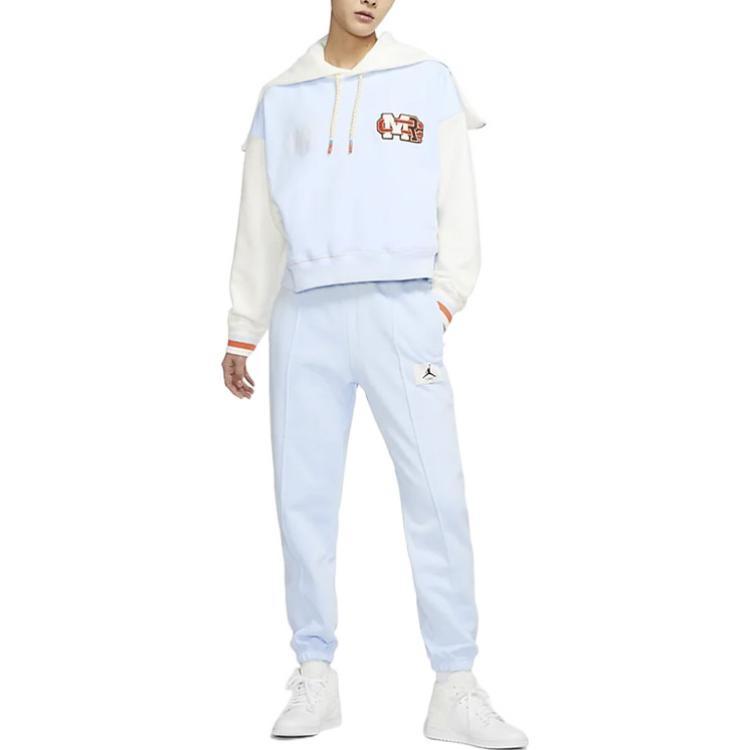 (WMNS) Air Jordan x Maison Chateau Rouge Crossover Colorblock Splicing Hoodie Asia Edition Blue Women's DJ9763-447