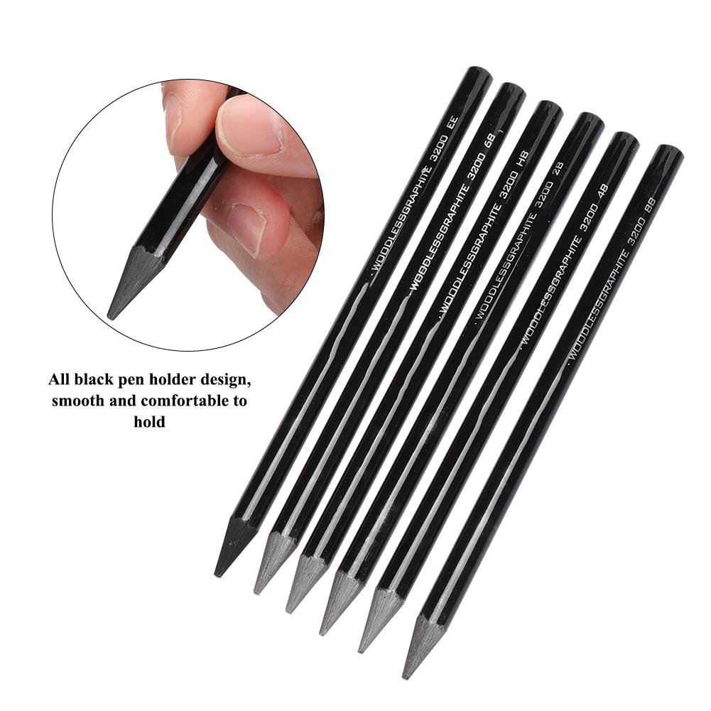 6 шт. Угольный карандаш для эскизов Профессиональный деревянный карандаш для рисования Канцелярские товары Художественные принадлежности 2B 4B 6B 8B EE HB