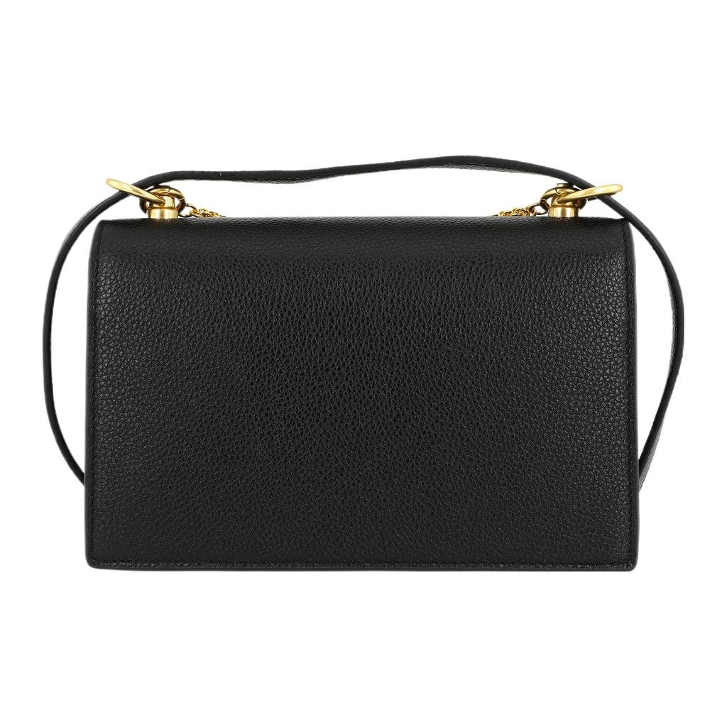 Tory Burch TB Miller Spring Summer Leather Flap Crossbody Shoulder Bag Small Women bags Black Black-Gold 88208-001