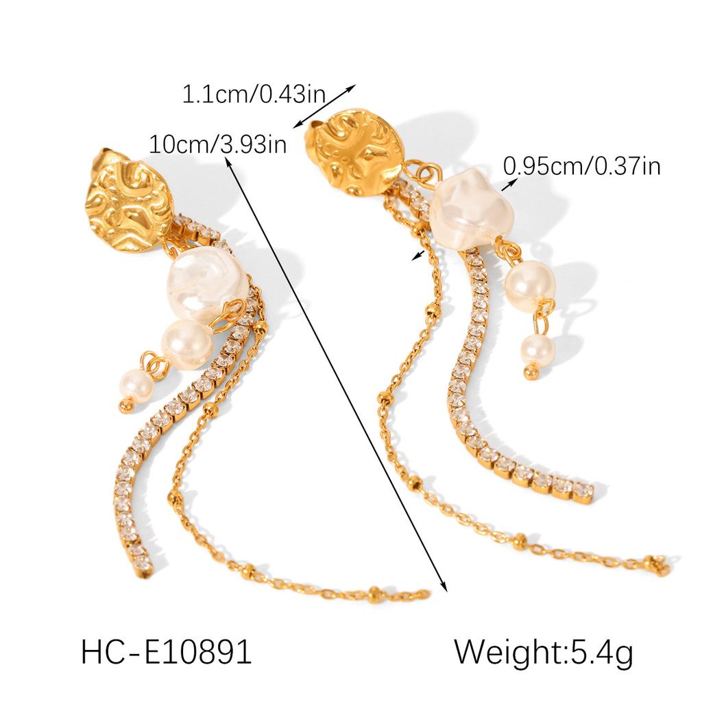 Серьги-гвоздики из нержавеющей стали с жемчугом в французском стиле, титановая сталь Ins, украшения, легкая роскошь, высококлассное ощущение, 18 карат золота