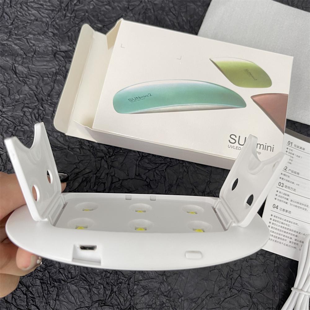 Мини 6 Вт светодиодная УФ-лампа для сушки ногтей, микро USB-устройство для сушки гель-лака, оборудование для дизайна ногтей, 6 светодиодов, маникюрный инструмент для ногтей