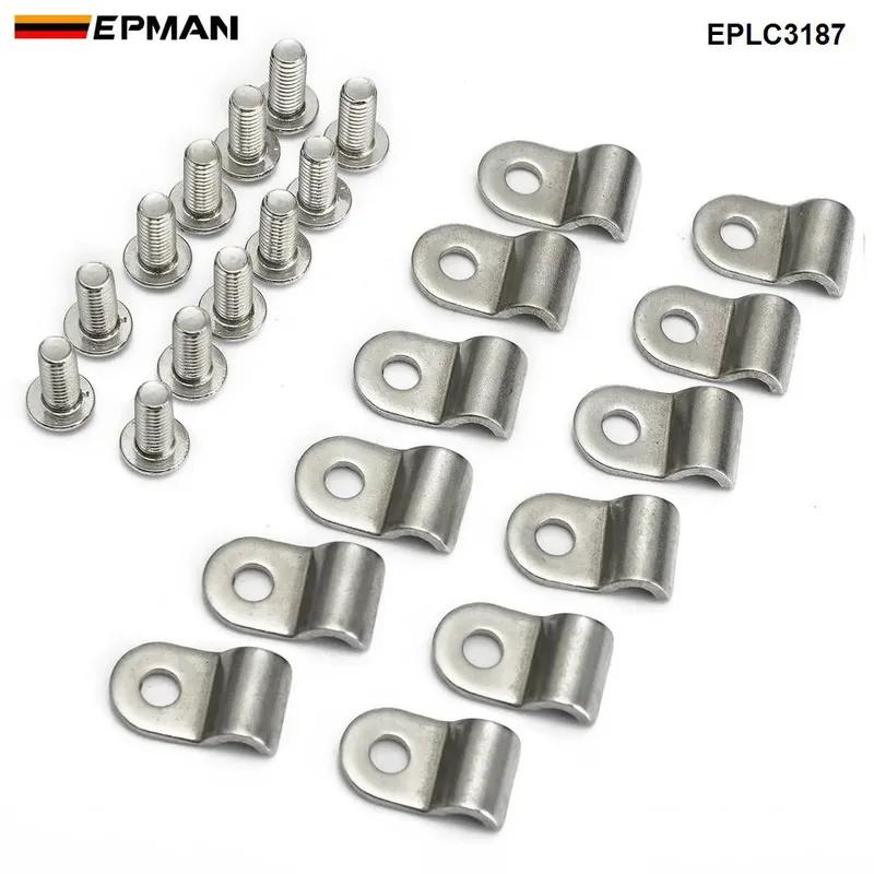 EPMAN Single Line Clamp Fuel Line Clamps 3/8"&3/16"& 1/4" SS 1 Pack Suit Fuel, Air, Electrical, Brake, Lines Etc EPLC3187