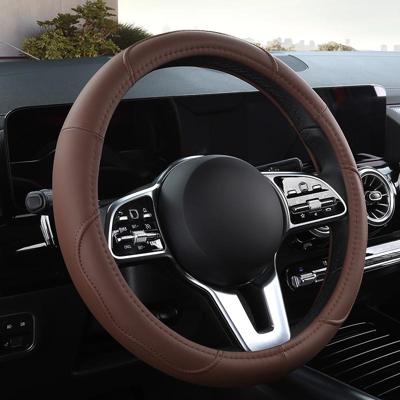 Чехлы на руль автомобиля, противоскользящие 38 см, кожаный чехол на руль, защитный чехол на руль автомобиля
