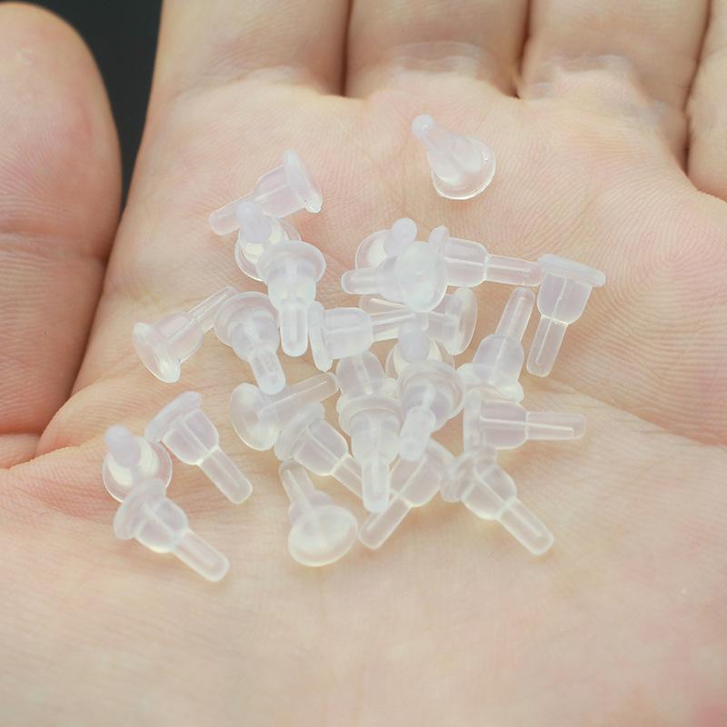 Прозрачные силиконовые беруши с противоскользящим покрытием - Защита от проколов, Мягкие резиновые заглушки для серег