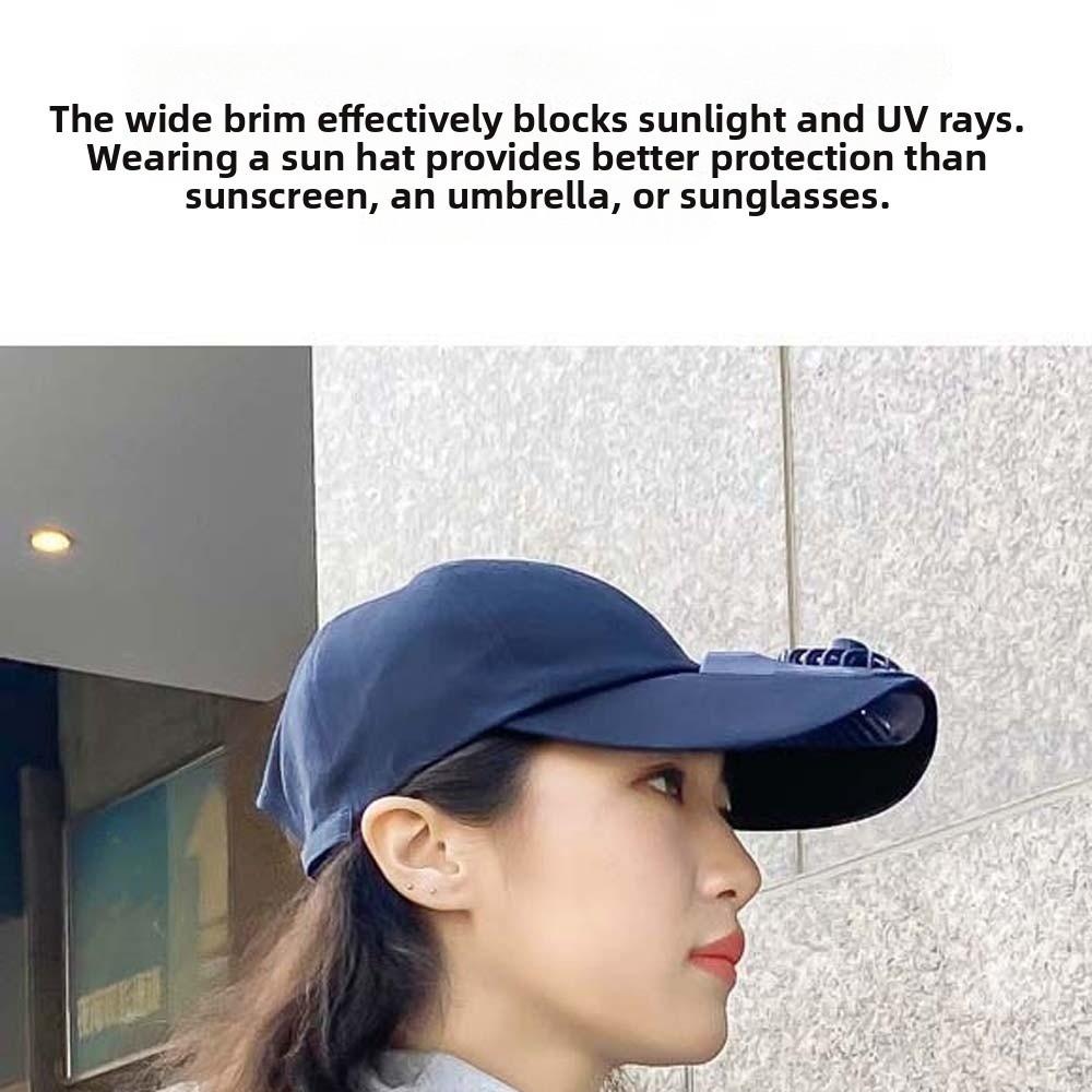 Long-lasting Baseball Cap with Fan Portable Anti-collapse Cooling Peaked Cap Sport