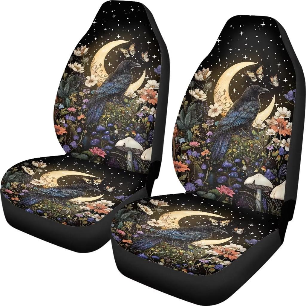 Talayituse Boho Dragonfly Print Car Seat Covers Set of 2, Breathable Front Bucket Seats Protector Auto Interior Accessories Decor Universal for Truck