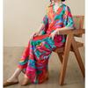 DIMANAF Women 2024 Plus Size Spring Summer Oversize Style Dress Beach Elegant Floral Long Dress Oversize Basic Loose Dress Plus Size