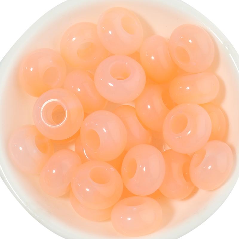 50pcs/lot Colorful Round Acrylic Beads Big Hole Loose Spacer Beads For Jewelry Making DIY Necklaces Bracelets Accessories