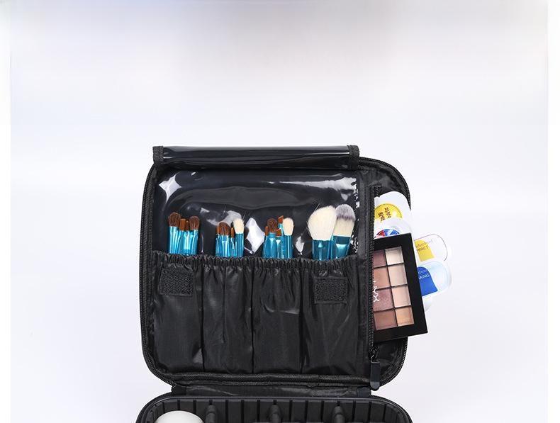 Professional Portable Waterproof Cosmetic Bag with Multi-functional Storage and Partition for Makeup and Eyelash Tools