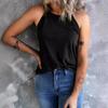 Летний женский жилет без рукавов с круглым вырезом, повседневный топ с бретельками и бретельками