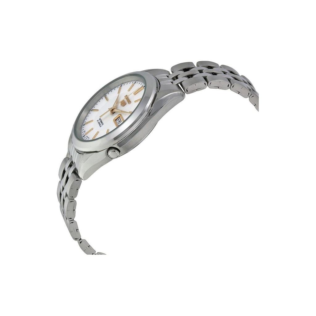 Seiko Водонепроницаемые автоматические механические часы 30M из нержавеющей стали 37 мм с белым циферблатом, унисекс, SNKL17K1