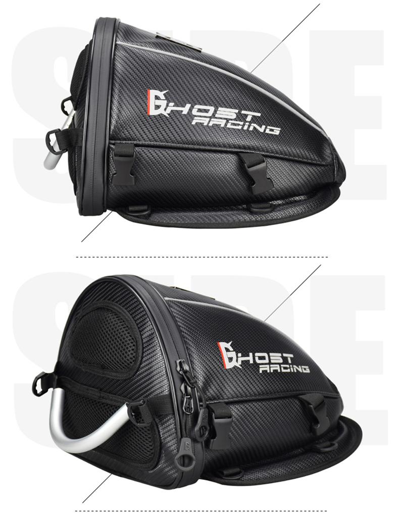 Мотоциклетная сумка на хвост рюкзак водонепроницаемый с карбоновым рисунком из ПУ