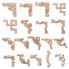 Decor Crafts Unpainted Oak Onlay Decal Corner Applique Decorative Wood Appliques Carved Wave Flower