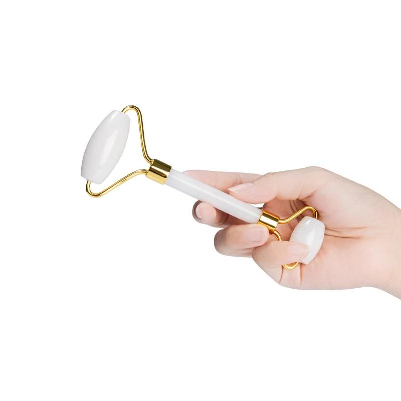 Массажер для лица с роликом, натуральный нефритовый камень, доска гуаша, набор скребков, подтяжка лица, расслабление кожи, похудение, красота, шея, тонкий инструмент