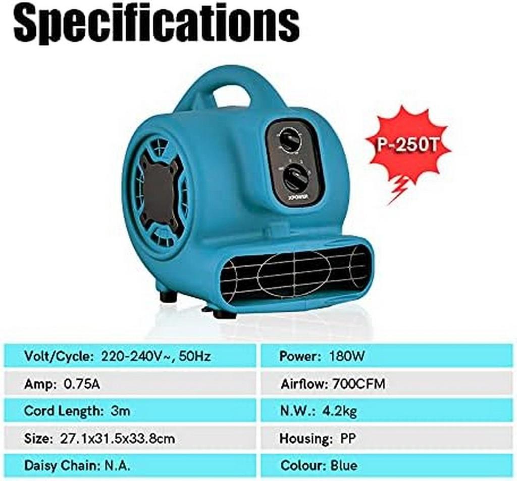 Fragrant breeze Floor Blower XPOWER Timer Air mover Blue Durable & Premium P-250T Grapefruit Scent Beads Air deodorization