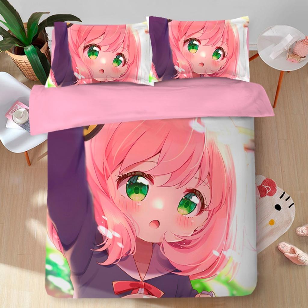 Комплект постельного белья Anime Spy X Family, пододеяльник Spy Family, кавайный стеганый чехол и наволочки Anya Single/Double/Queen/King