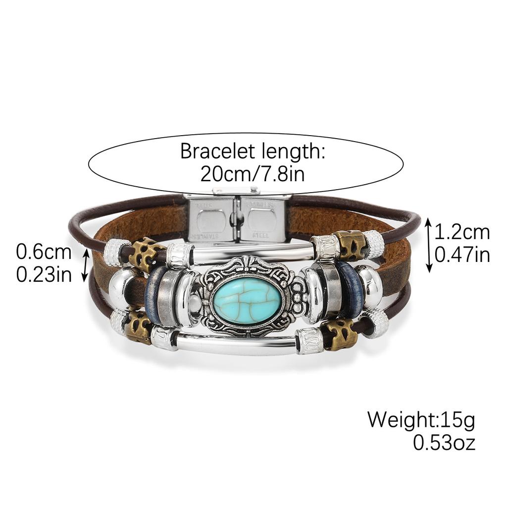 Бисерный браслет женский набор Богемный этнический бирюзовый браслет