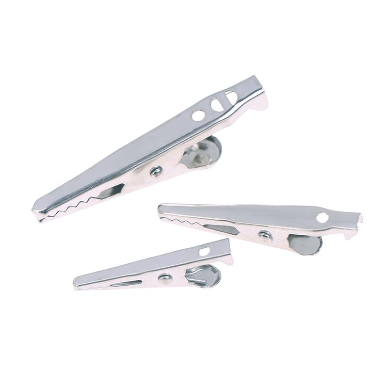 50PCS For Electric Testing For Battery Test Mini Alligator Clips Mini Silver Metal Alligator Clip 28mm 35mm 45mm