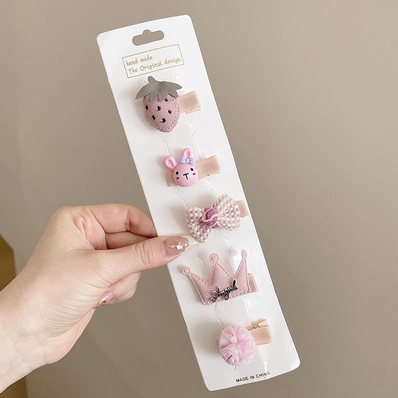Retro Cute Baby Hair Clips – Gentle Fabric Flower Headwear for Girls