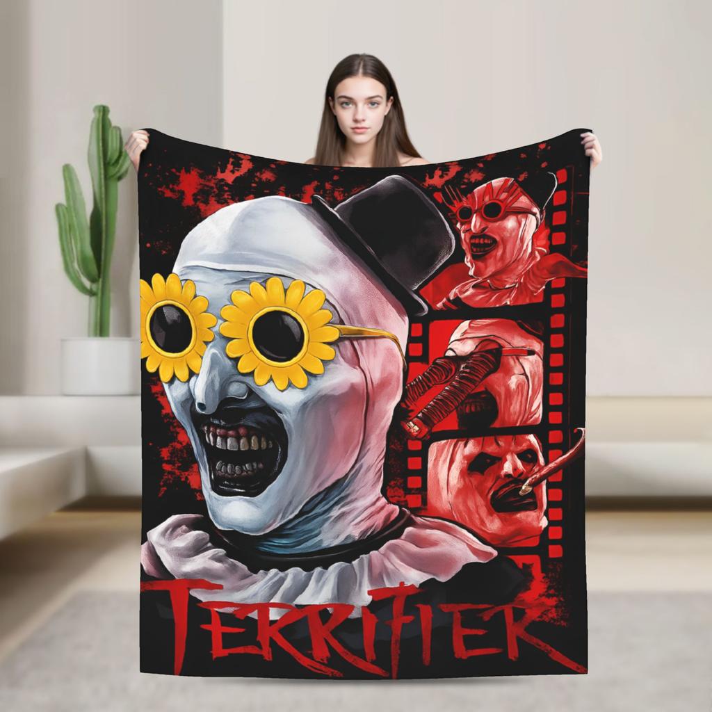 Пледы с принтом Art Crispies Терроризатор Клоун Теплые Новые Плюшевые Пледы для Детей Гостиной Фланелевые Покрывала Постельное Покрытие
