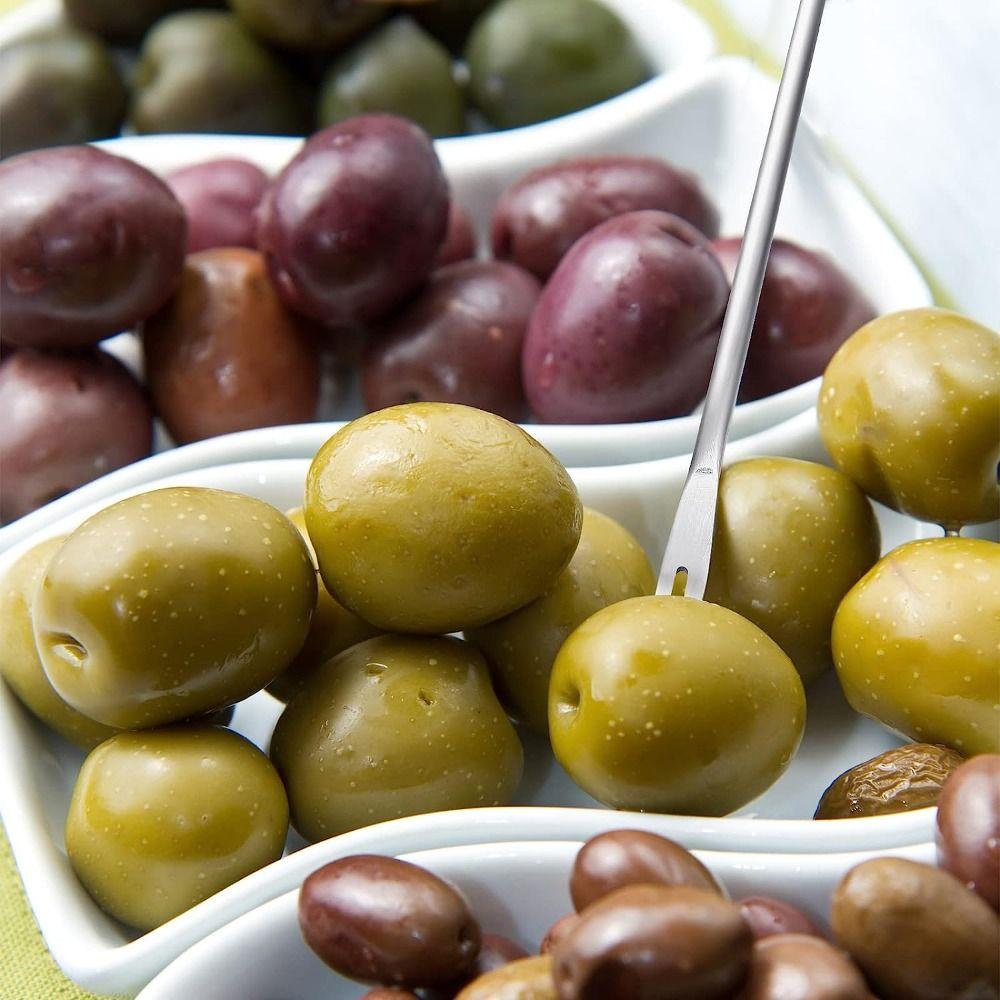 1/4pcs 8.7 Inch Pickle Fork Silver Long Handle Pickle Forks Set Dishwasher Safe Olive Spoon  Kitchen