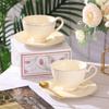 Винтажный керамический набор кофейной чашки и блюдца Изысканный креативный набор для латте, чая, воды Европейский стиль, золотой ободок, набор чайных кружек для дома