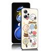 Cartoon Kawaii Snoopy Black Silicone Phone Case For Xiaomi POCO X3 X4 NFC F5 M3 M4 M6 X5 X6 Pro F3 F4 GT 5G C55 C65 M5