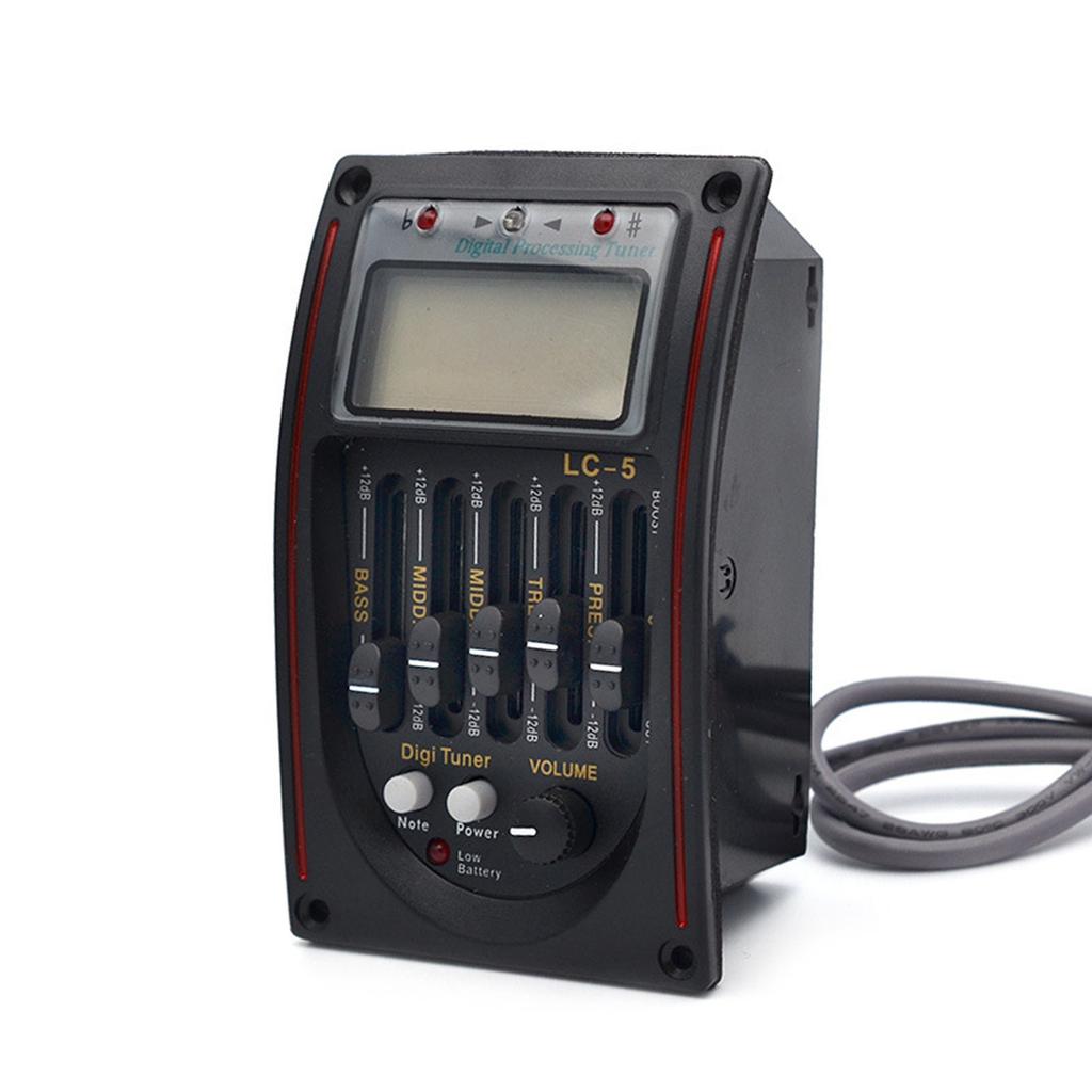 Acoustic Guitar Pickup 5 Band Preamp EQ LC-5 Equalizer Tuner Piezo Pickup Suitable for Enhancing Sound Performances