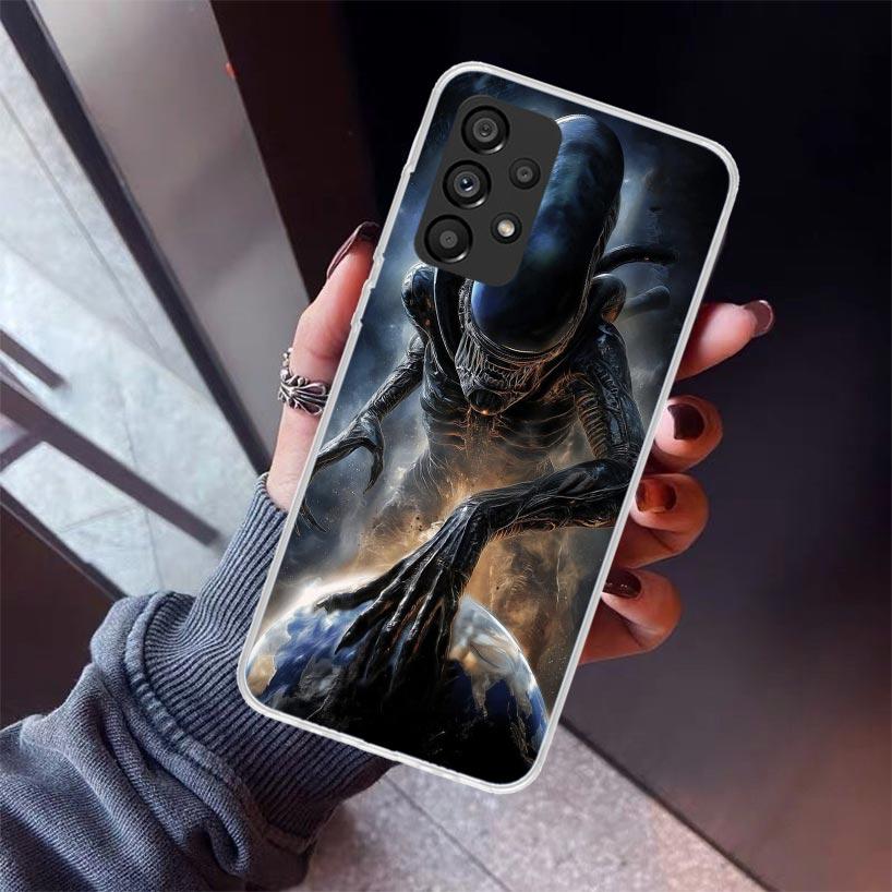 Cool A-Alien X-Xenomorph Phone Case For Samsung Galaxy A52 A51 A50S A32 A22 A12 A02S A72 A71 A31 A70 A30S Note 20 Ultra 10 Plus