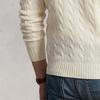 Polo Ralph Lauren FW22 Solid Logo Embroidered Cable Knit Sweater Men Sweater White MNPOSWE16821269-101