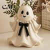 Healing Halloween Decorations Resin Ghost Figurine with Wicker Basket, Cute Tabletop Creative Seasonal Home Decor Decor, Holiday Ornament Organizer